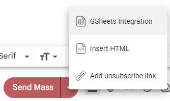 MailBrother GSheets integration button