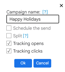 MailBrother campaign options dialog